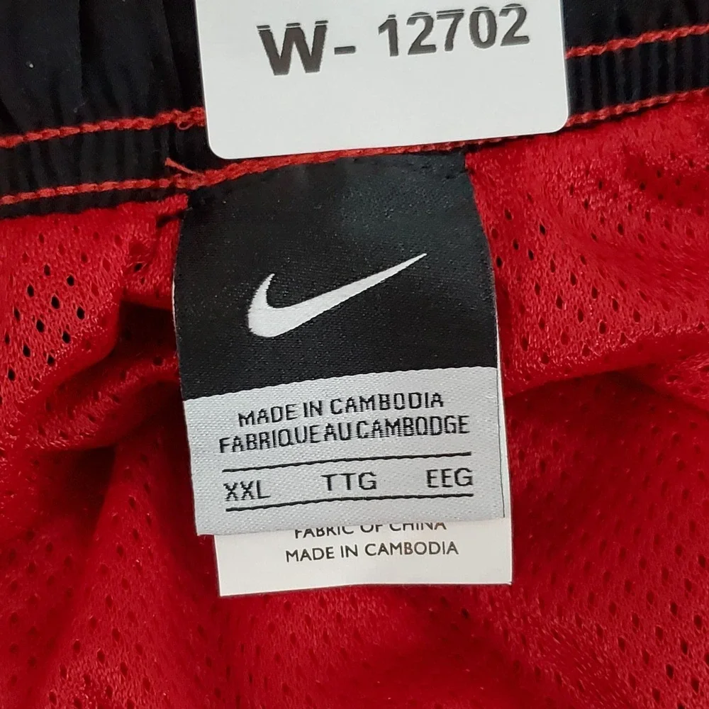 Nike Men Swimwear XXL Red Swim Trunks Logo Swoosh Embroidered